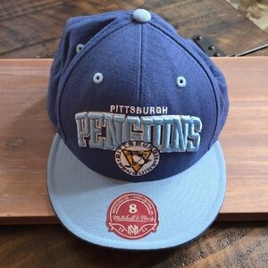 Mitchell & Ness Pittsburgh Penguins Navy and Light Blue Cap